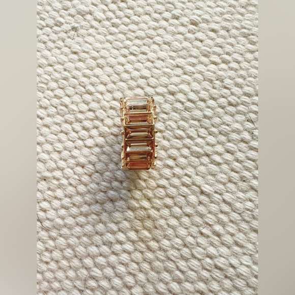 Anthropologie Baguette CZ Chunky Bold Glam Cocktail Ring Holiday Sparkly 5/5.5 - Picture 5 of 6